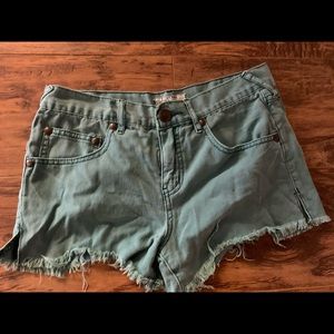 High waisted free people teal shorts